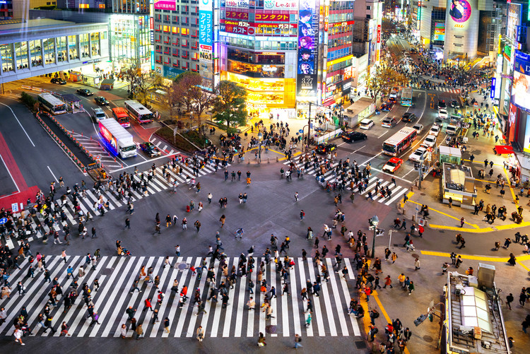 Shibuya crossing - trecerea de pietoni din Shibuya, Tokyo